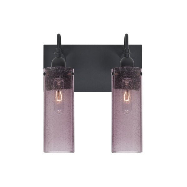 Besa Lighting Juni 10 Vanity, Plum Bubble, Black, 2x60W Incandescent 2WG-JUNI10PL-BK - main